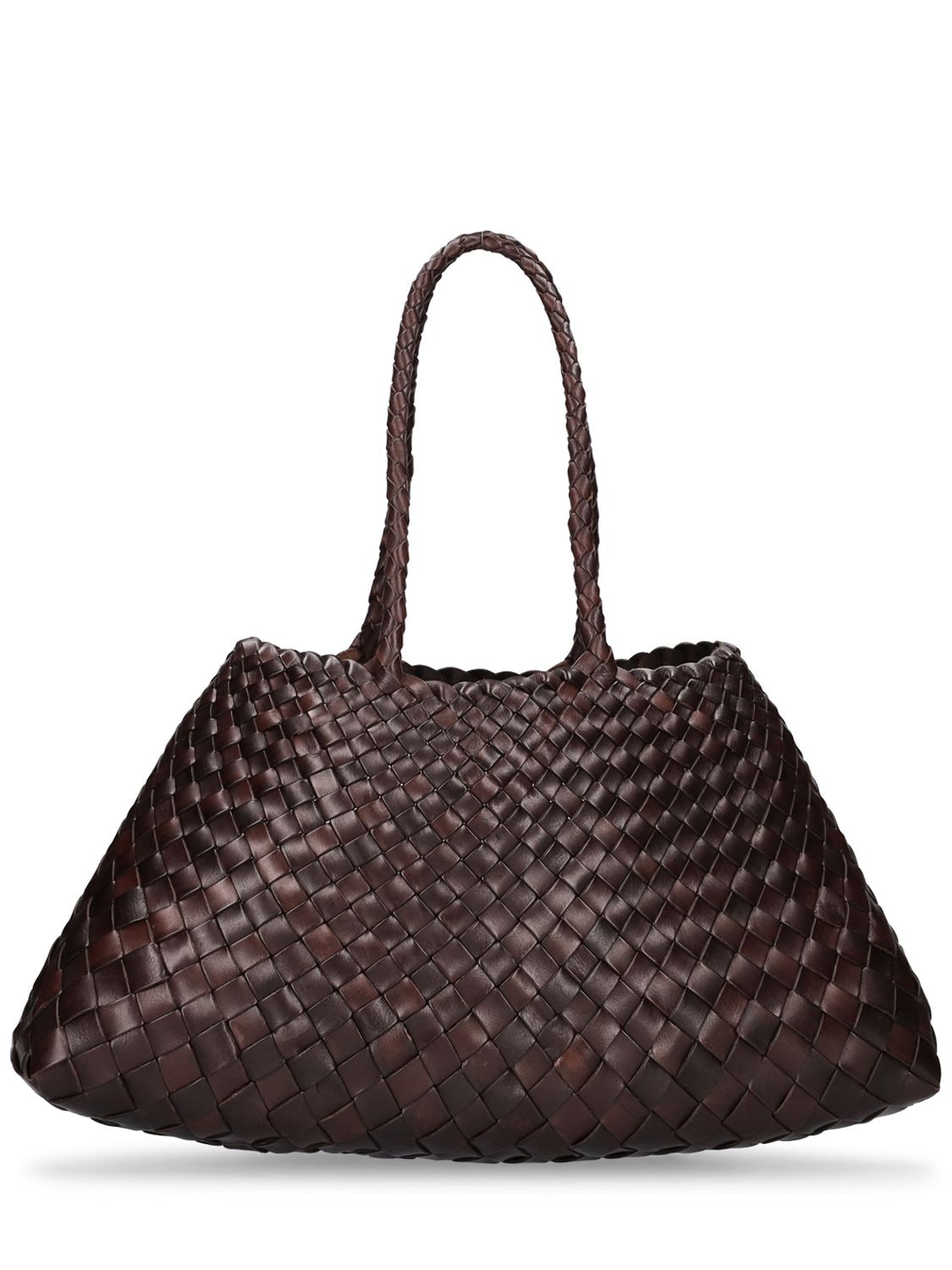 Dragon Diffusion Big Santa Croce Leather Tote Bag In Dark Brown