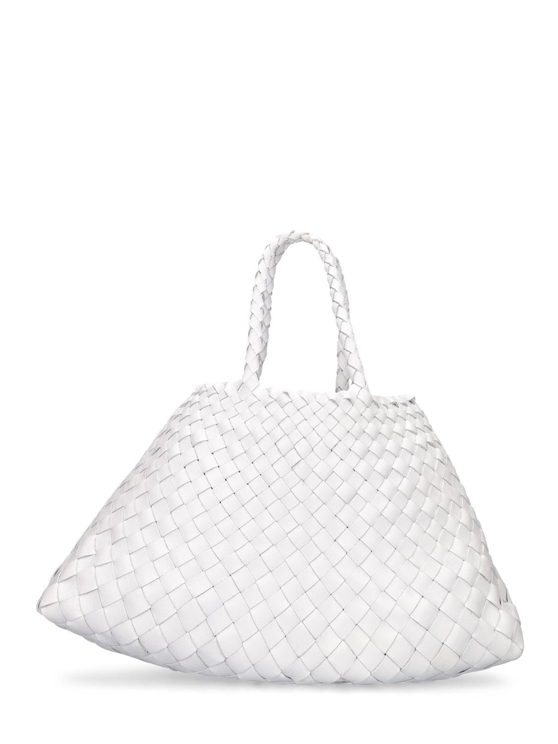 Shop Dragon Diffusion Small Santa Croce Leather Shoulder Bag In White