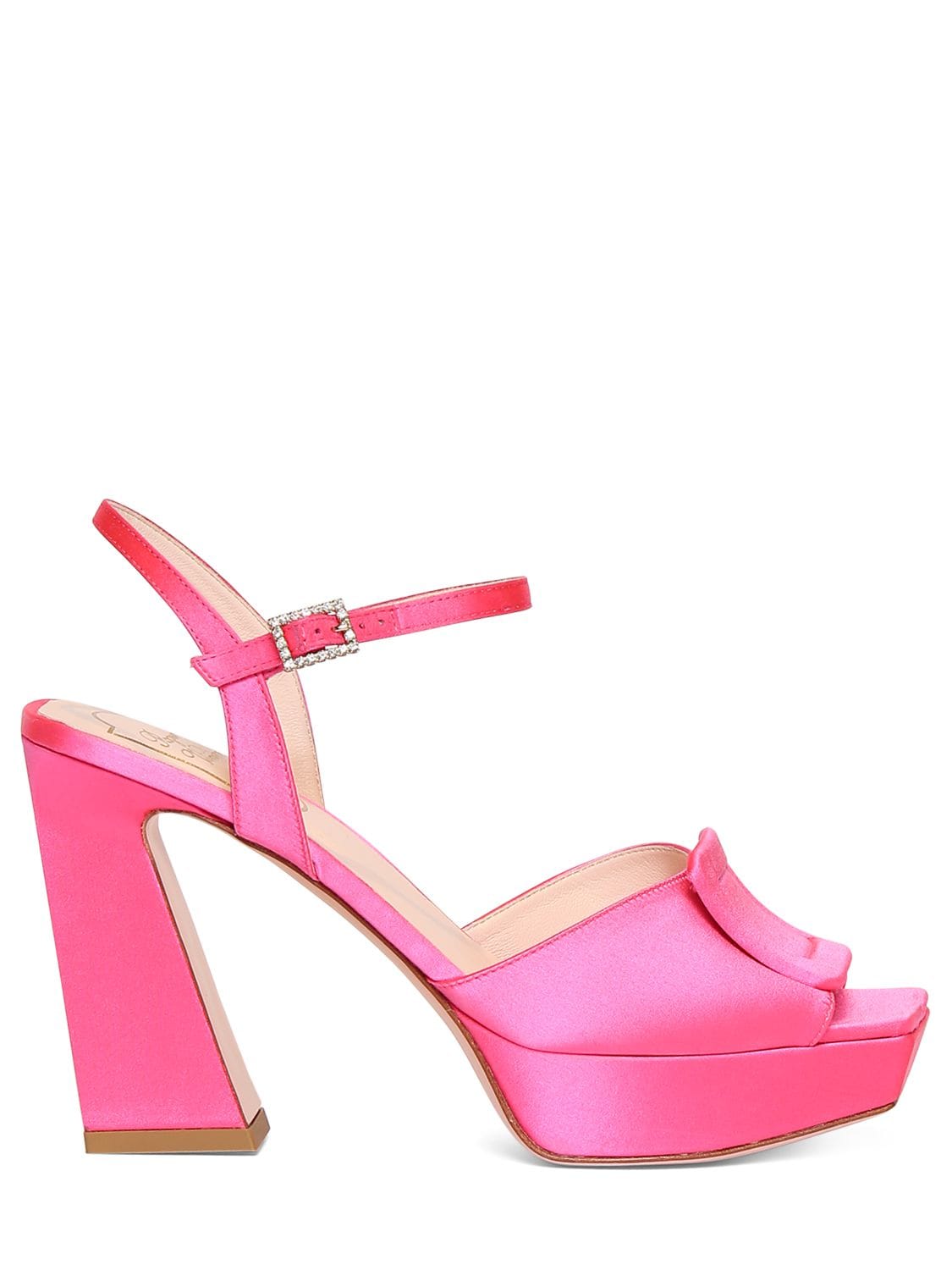 Image of 100mm Wedge Satin Sandals