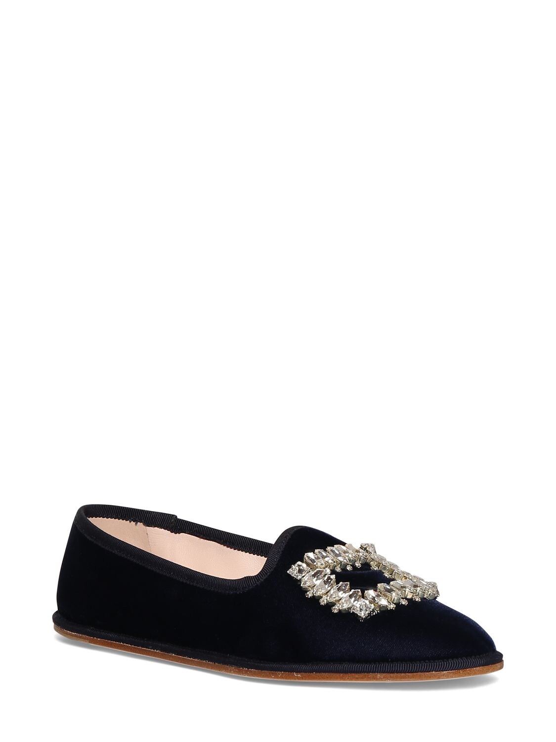 Shop Roger Vivier 10mm Friulane Velvet Loafers In Blue