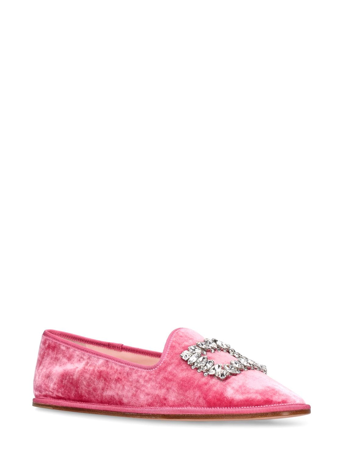 Shop Roger Vivier 10mm Friulane Velvet Loafers In Pink