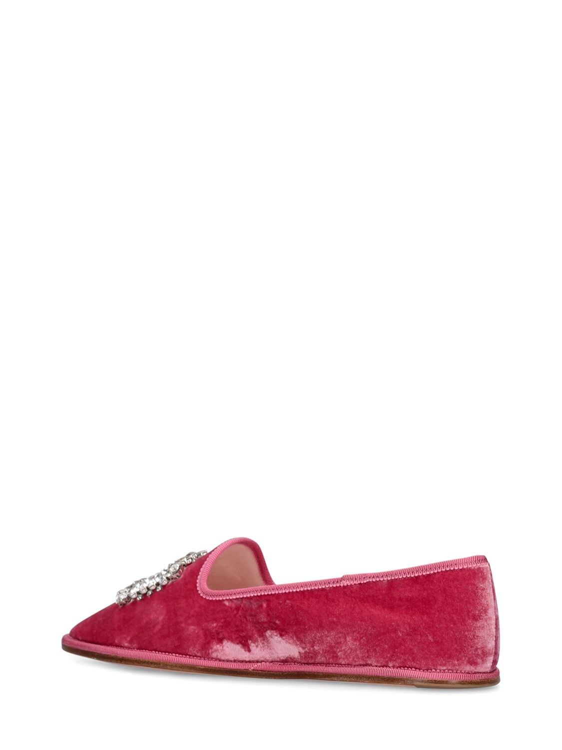 Shop Roger Vivier 10mm Friulane Velvet Loafers In Pink