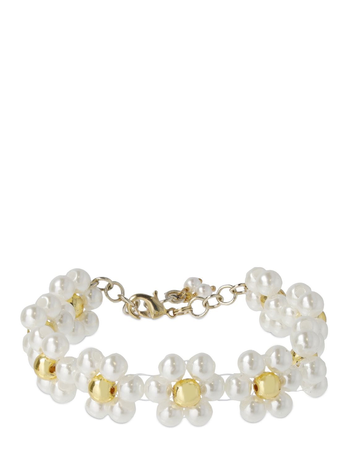 Rosantica Mughetto Faux Pearl Bracelet In White,gold