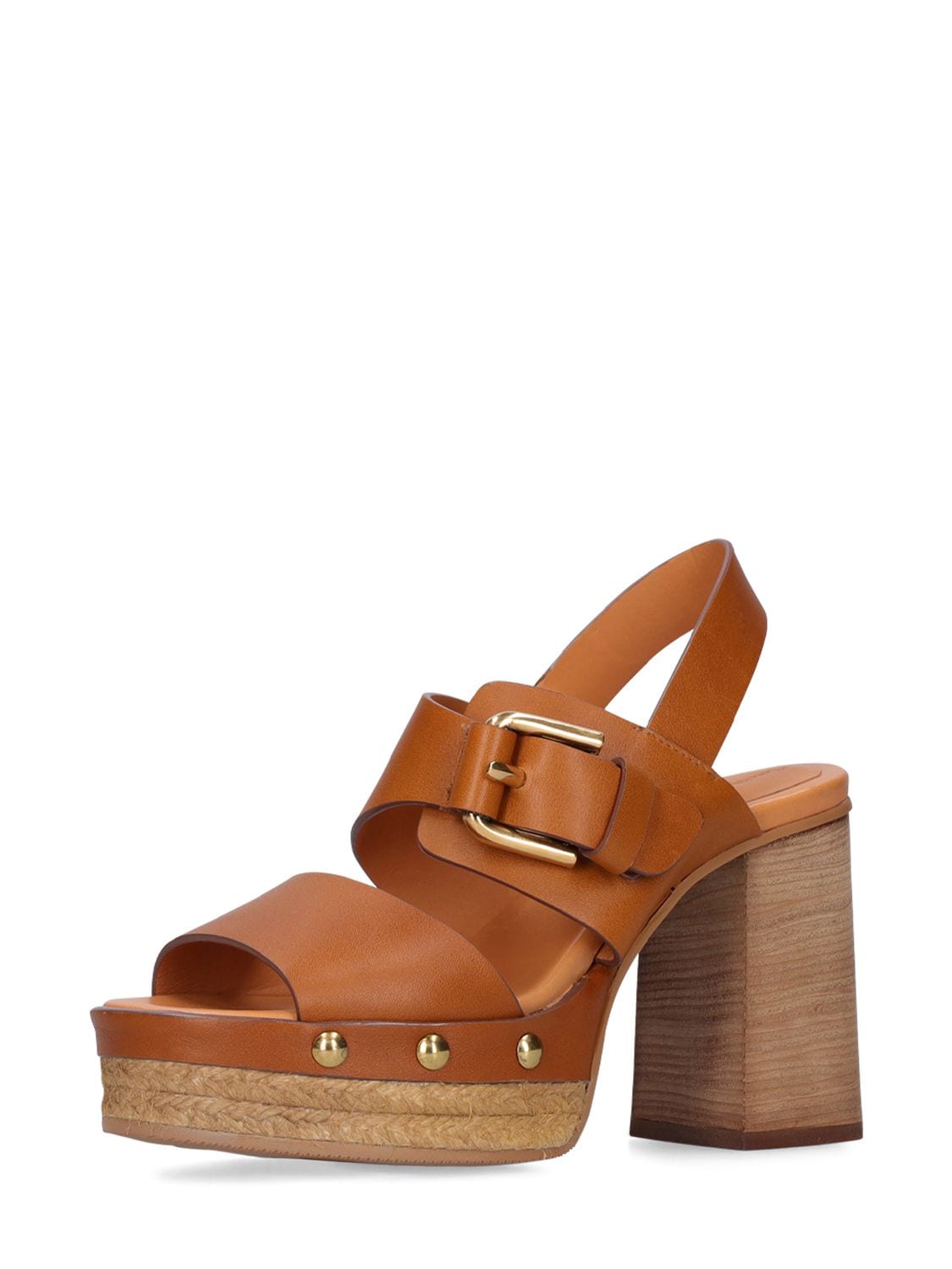 Shop See By Chloé 105mm Joline Leather Platform Sandals In Tan