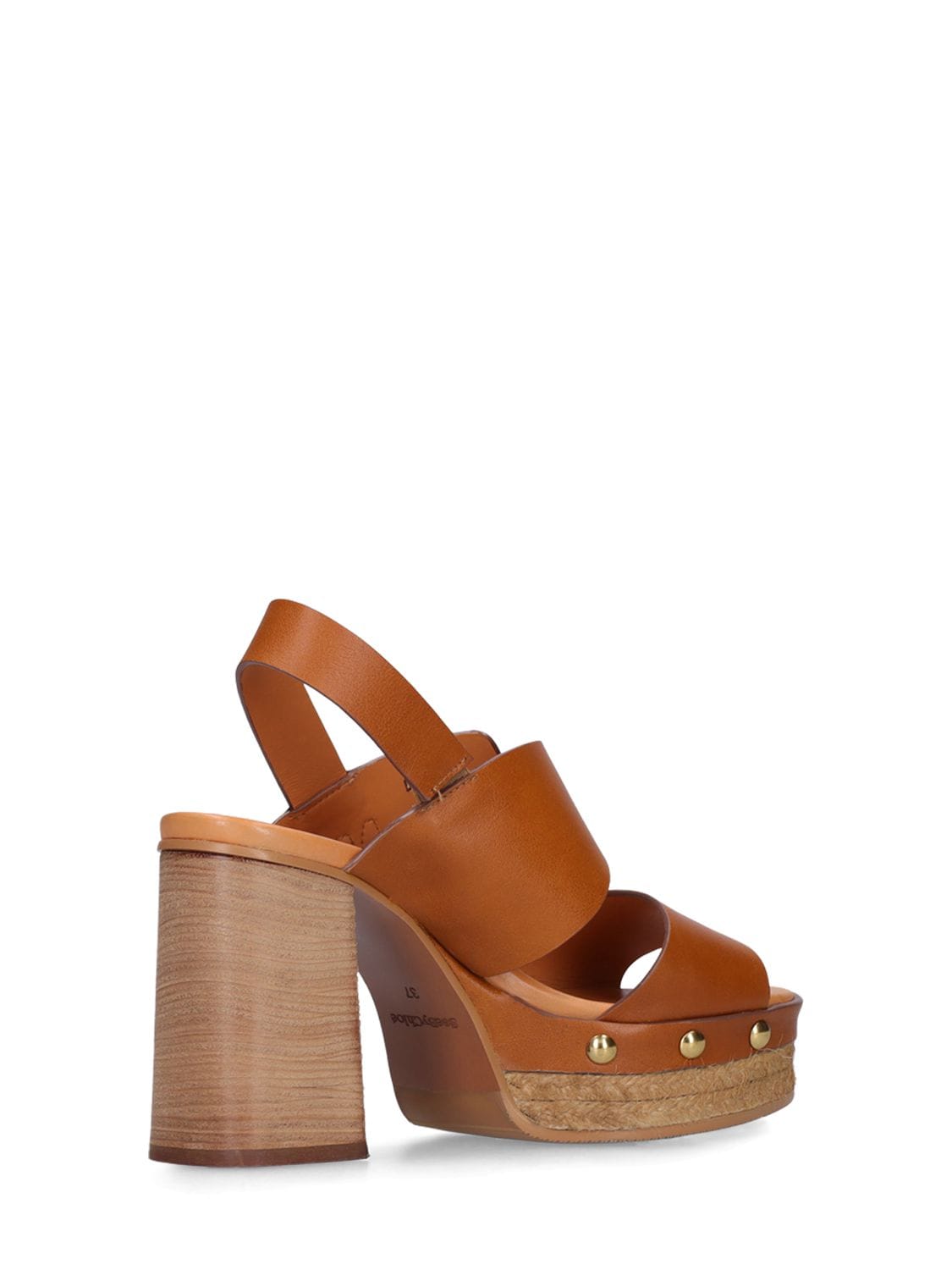 Shop See By Chloé 105mm Joline Leather Platform Sandals In Tan