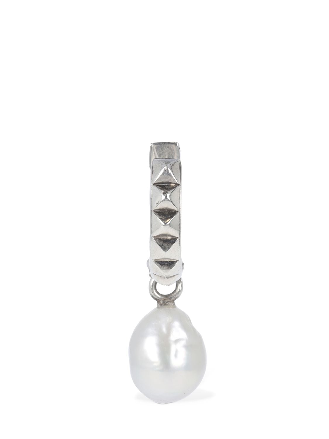 Shop Emanuele Bicocchi Pearl Mono Earring In Pearl,silver