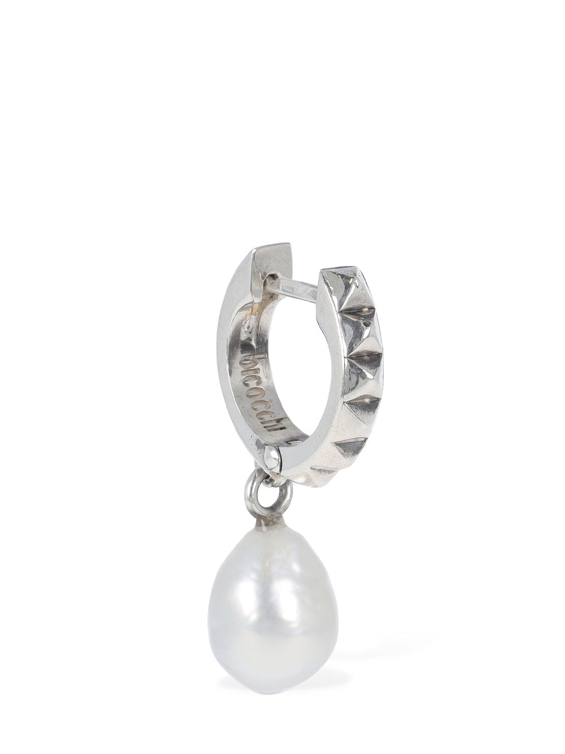 Emanuele Bicocchi Pearl Mono Earring In Pearl,silver