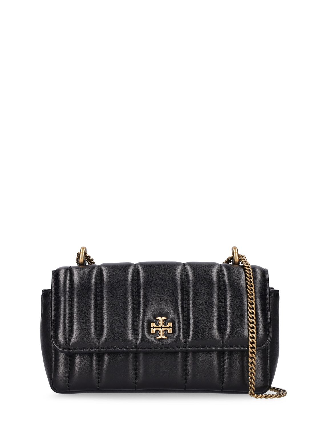 Tory Burch Mini Kira Leather Flap Bag In Black