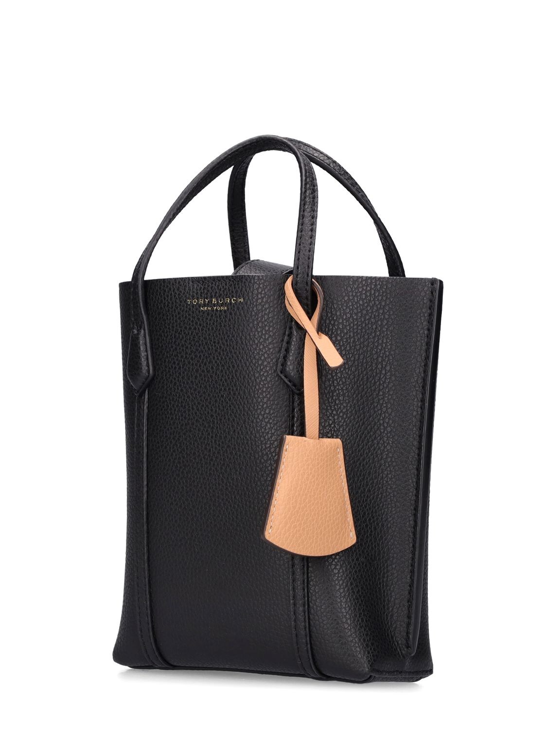 Shop Tory Burch Mini Perry N/s Top Handle Bag In Black