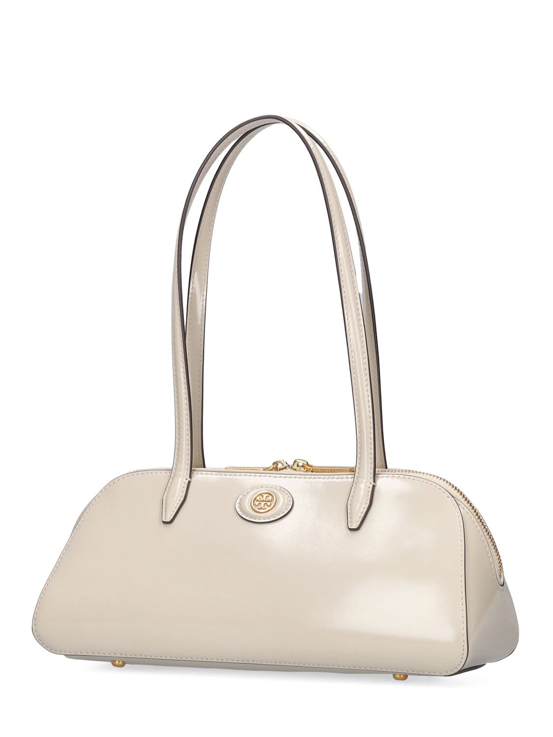 Tory Burch Small Robinson Leather Top Handle Bag in Shea Butter