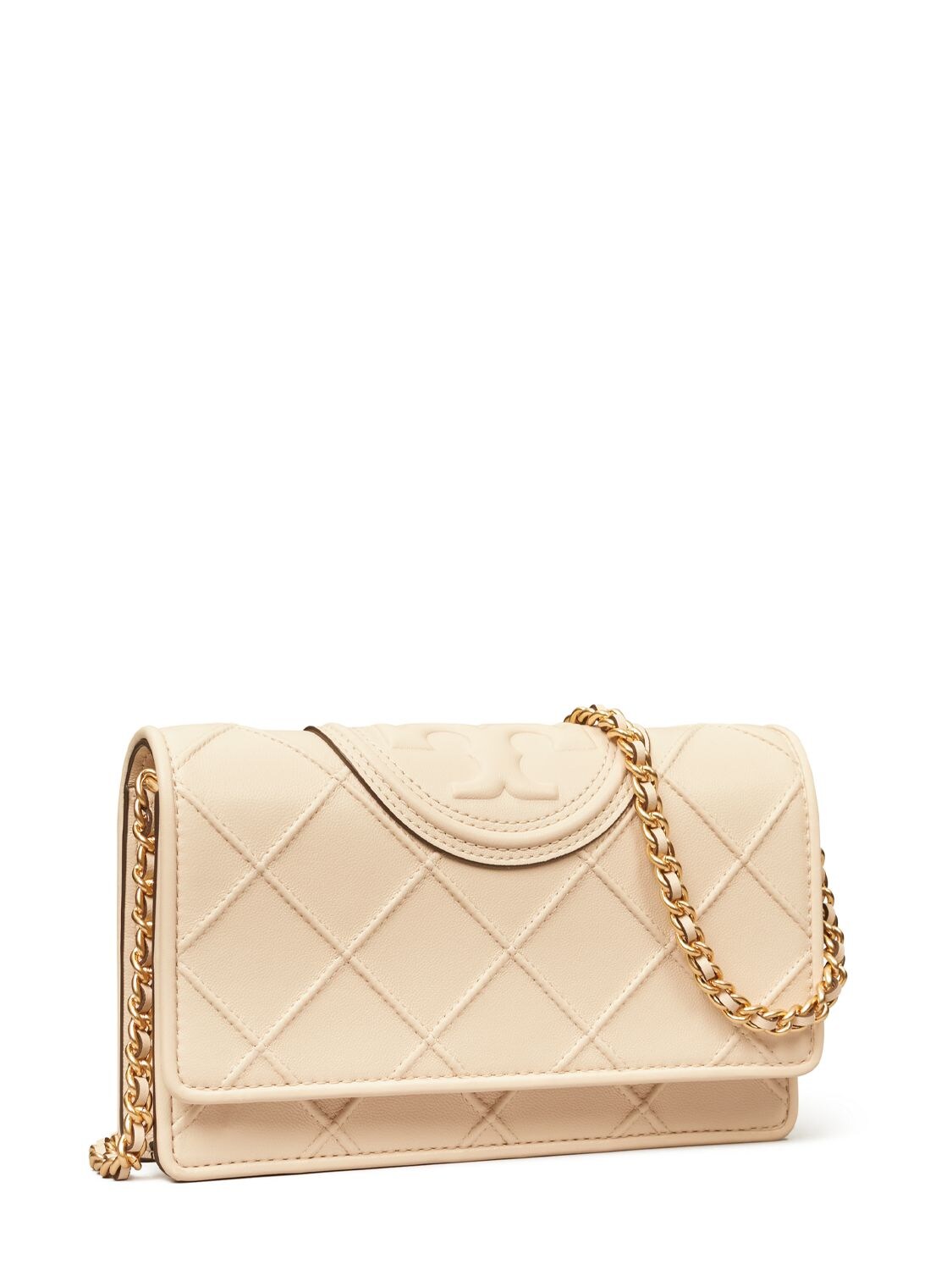 Shop Tory Burch Fleming Soft Leather Shoulder Bag In New Cream