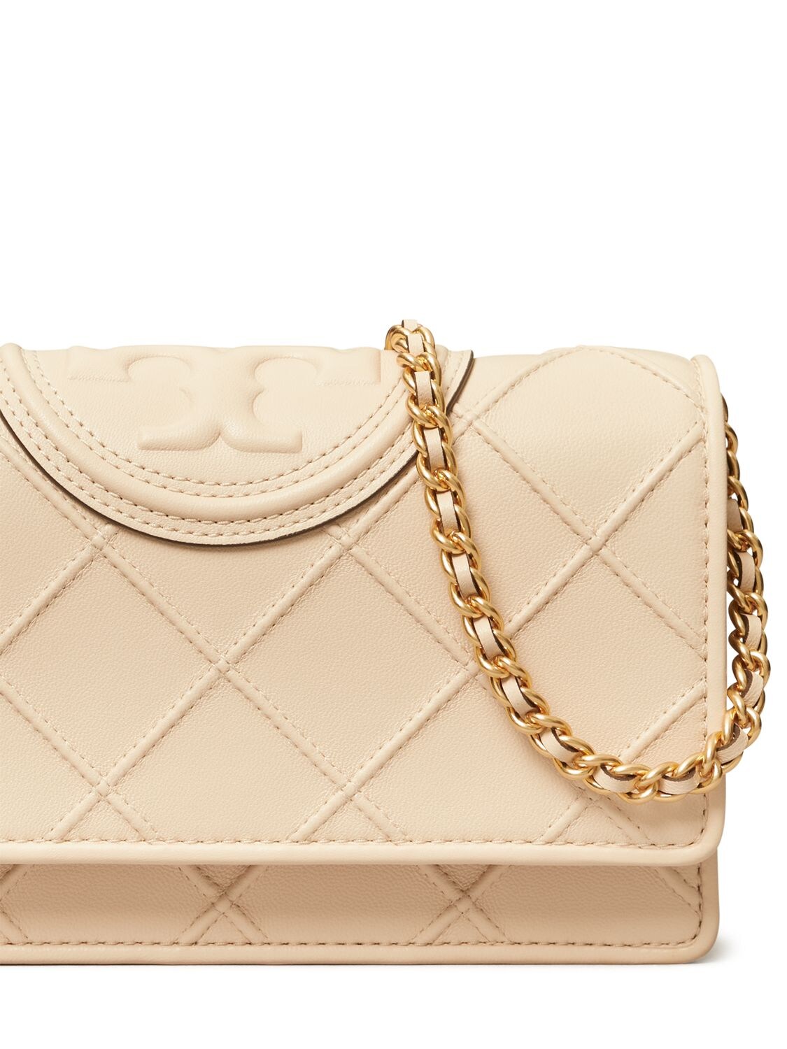 Shop Tory Burch Fleming Soft Leather Shoulder Bag In New Cream