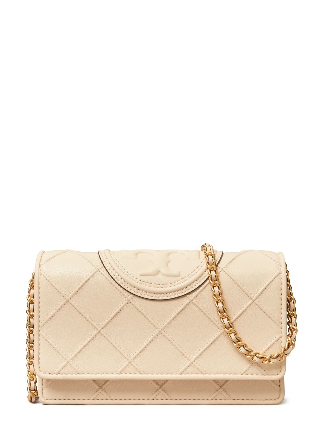Tory Burch Fleming Soft Leather Shoulder Bag In New Cream