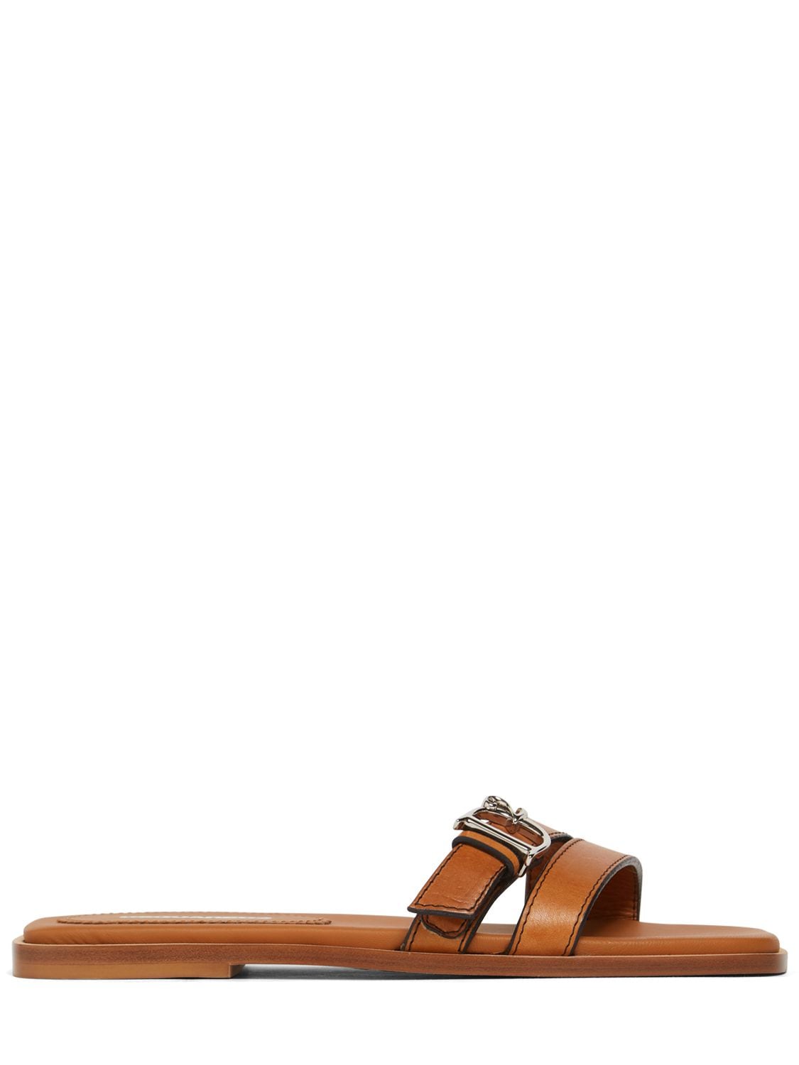 DSQUARED2 10MM LEATHER FLAT SANDALS