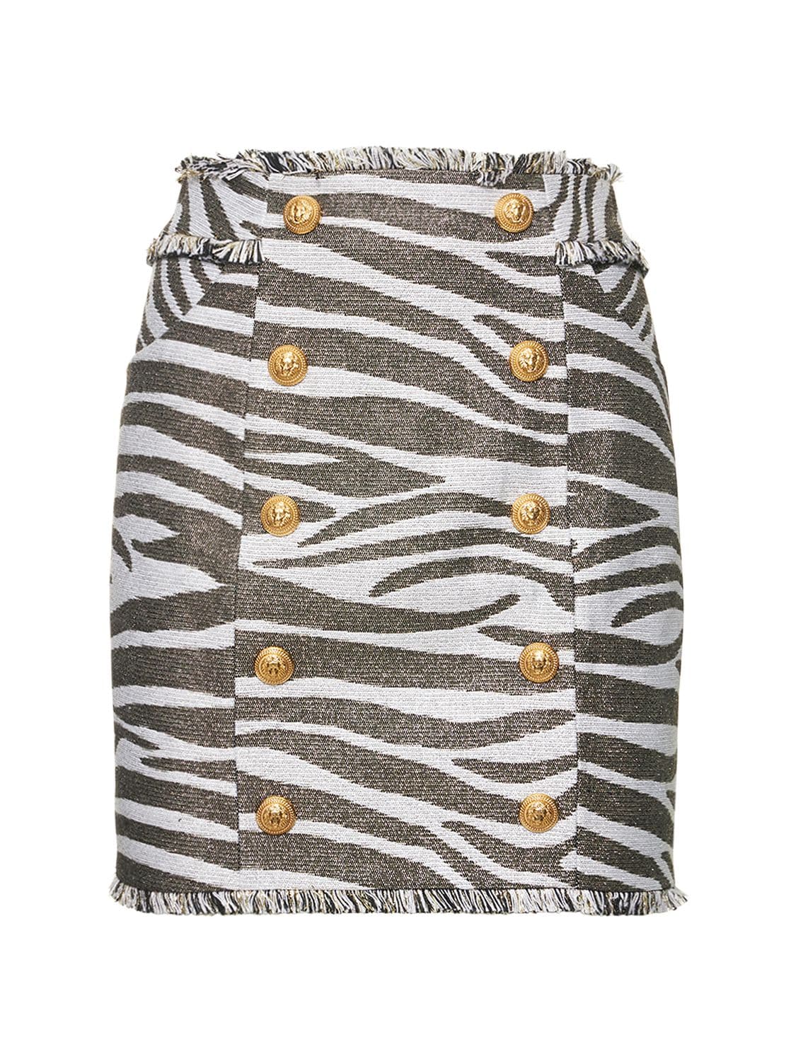 High Waist Zebra Lurex Mini Skirt – WOMEN > CLOTHING > SKIRTS