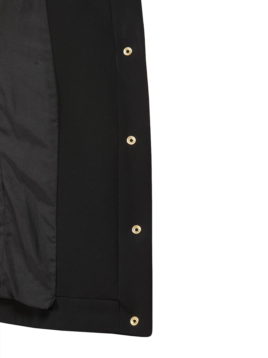 Shop Balmain Buttoned Viscose Crepe Blazer In Black