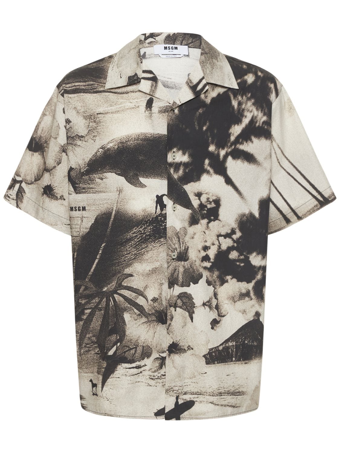 MSGM DREAMING PRINT COTTON SHORT SLEEVE SHIRT