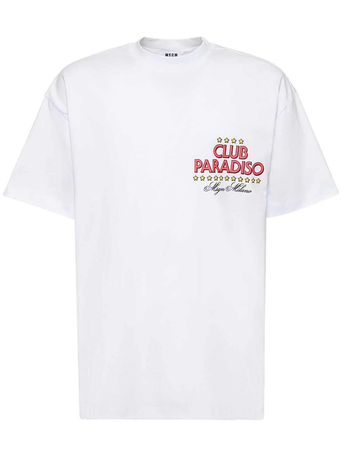 MSGM CLUB PARADISO棉质平纹针织T恤