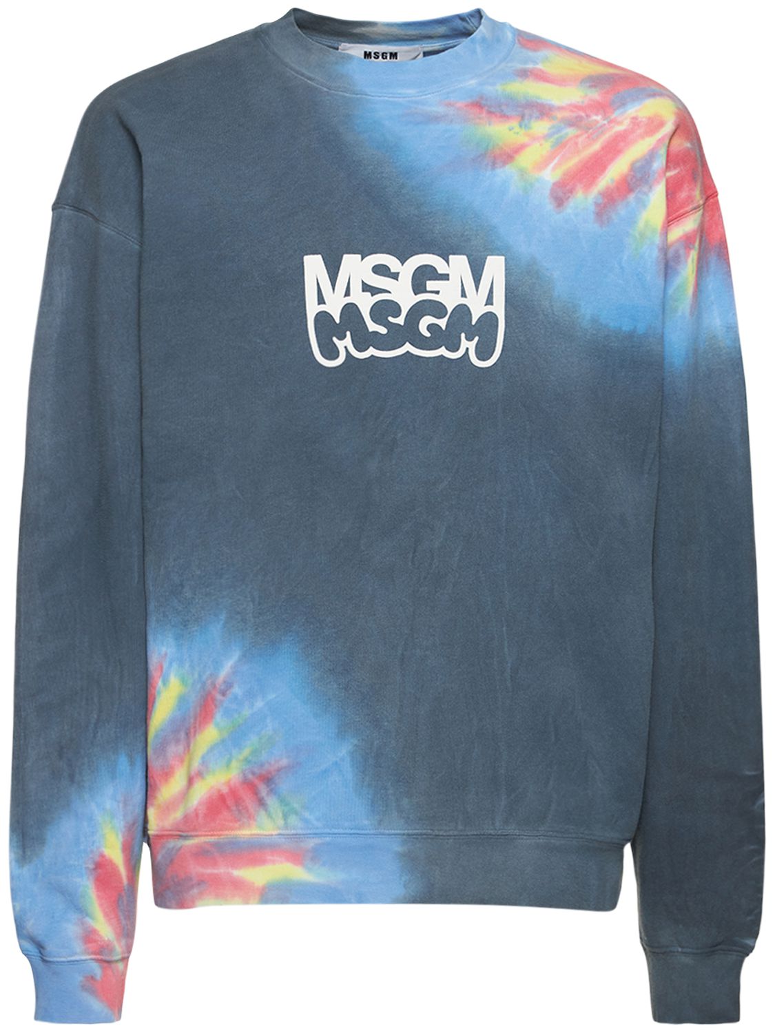Msgm Burro Studio Logo Print Tie Dye Sweatshirt In Multicolor
