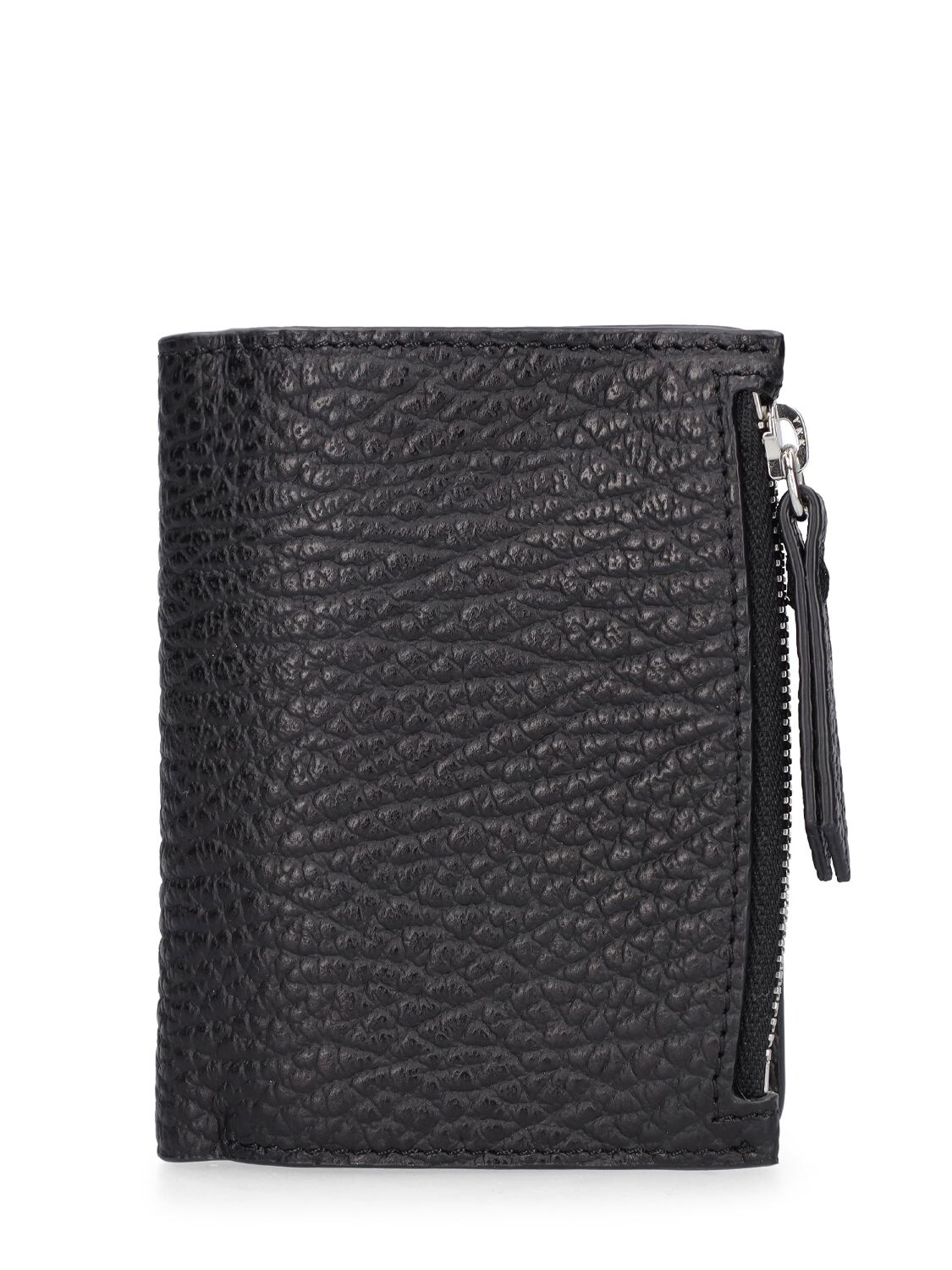 Maison Margiela Grainy Leather Flip Flap Wallet In Black | ModeSens