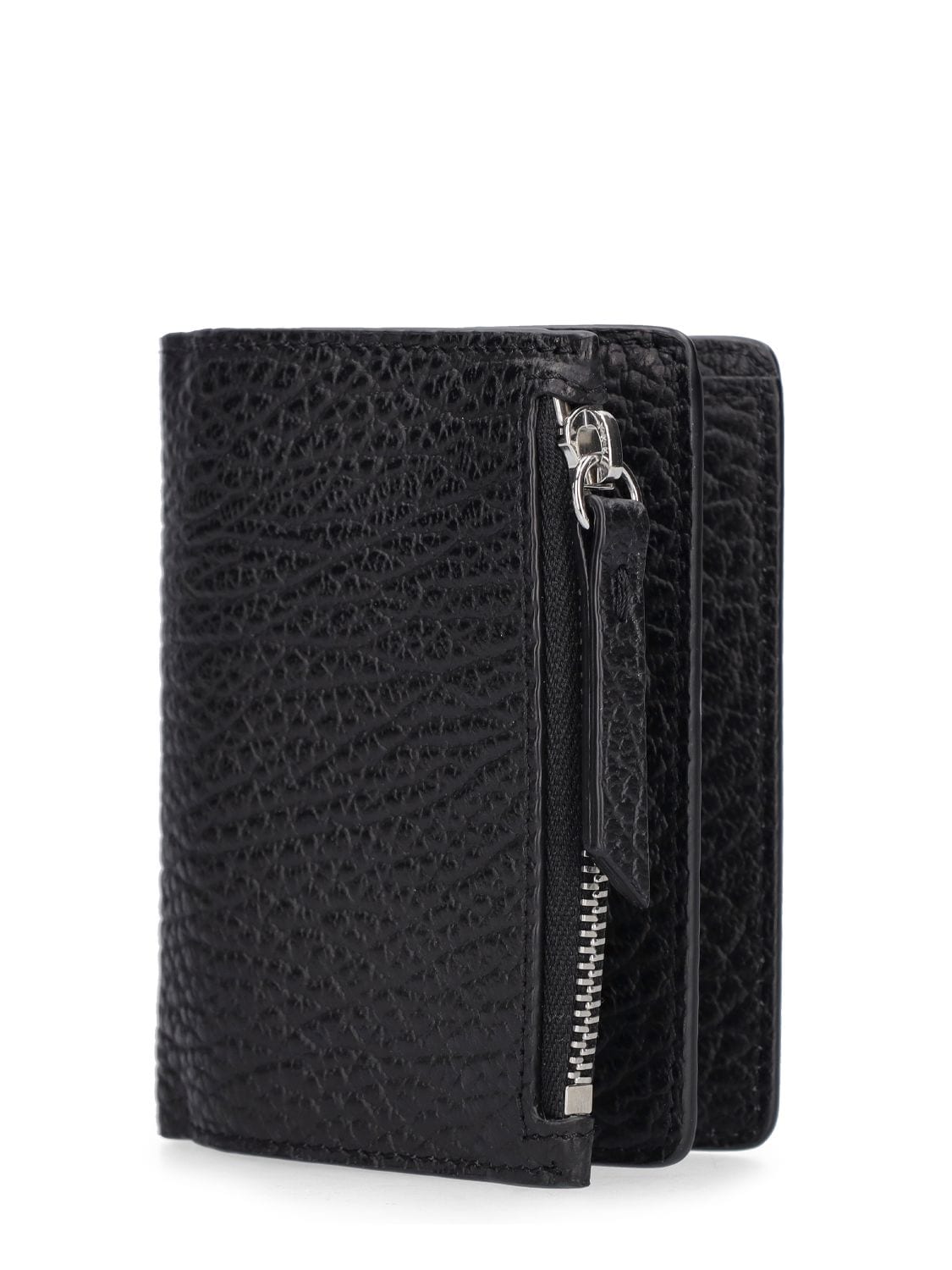 Maison Margiela Grainy Leather Flip Flap Wallet In Black | ModeSens