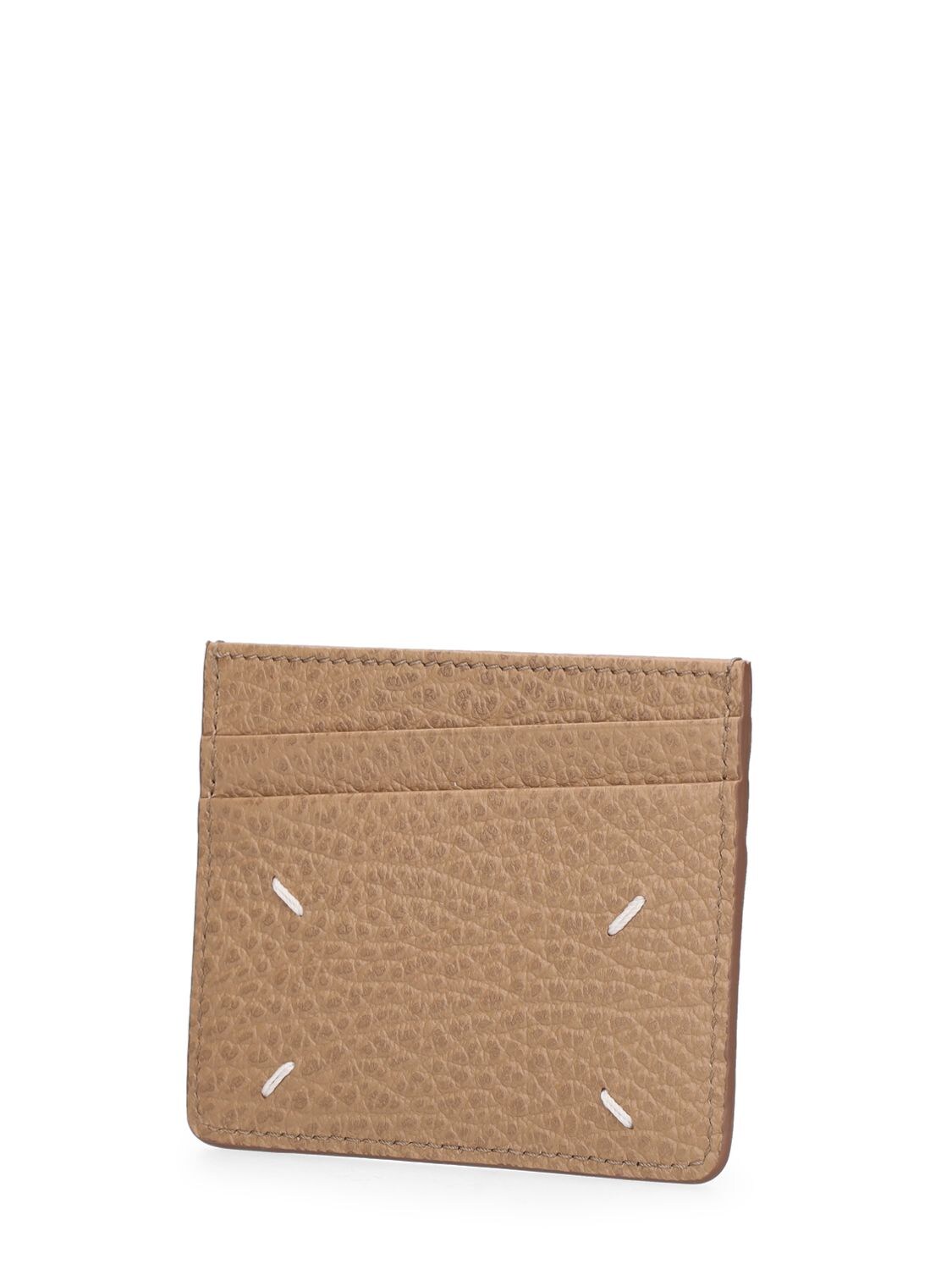 Shop Maison Margiela Grainy Leather 5 Card Holder In Chamois