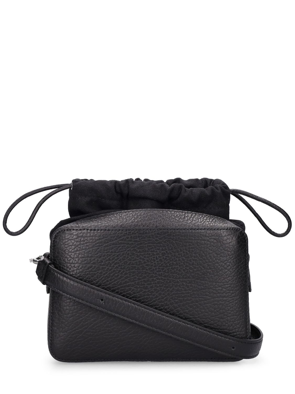 Shop Maison Margiela Medium Grainy Leather Camera Bag In Black