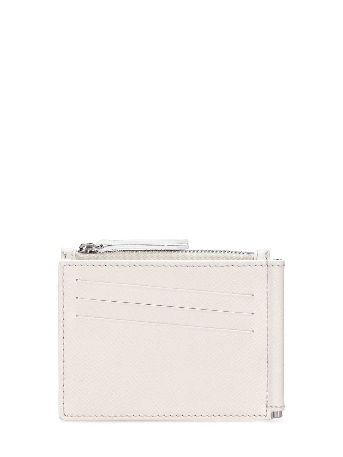 Maison Margiela Grained Leather Wallet In White