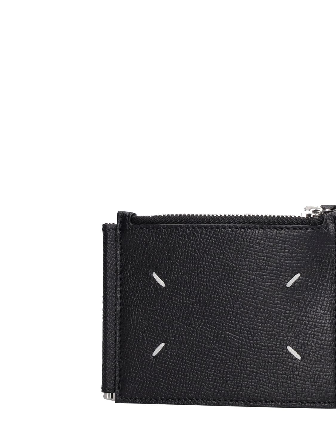 Shop Maison Margiela Grained Leather Wallet In Black
