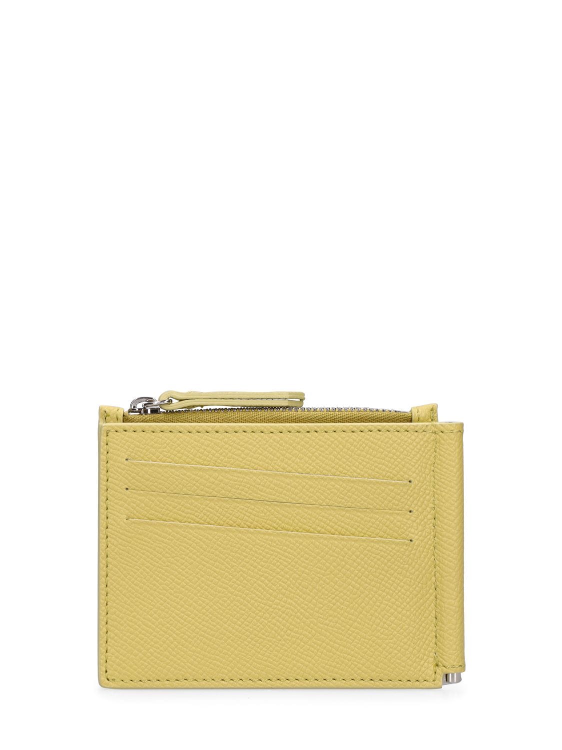 Maison Margiela Grained Leather Wallet In Yellow