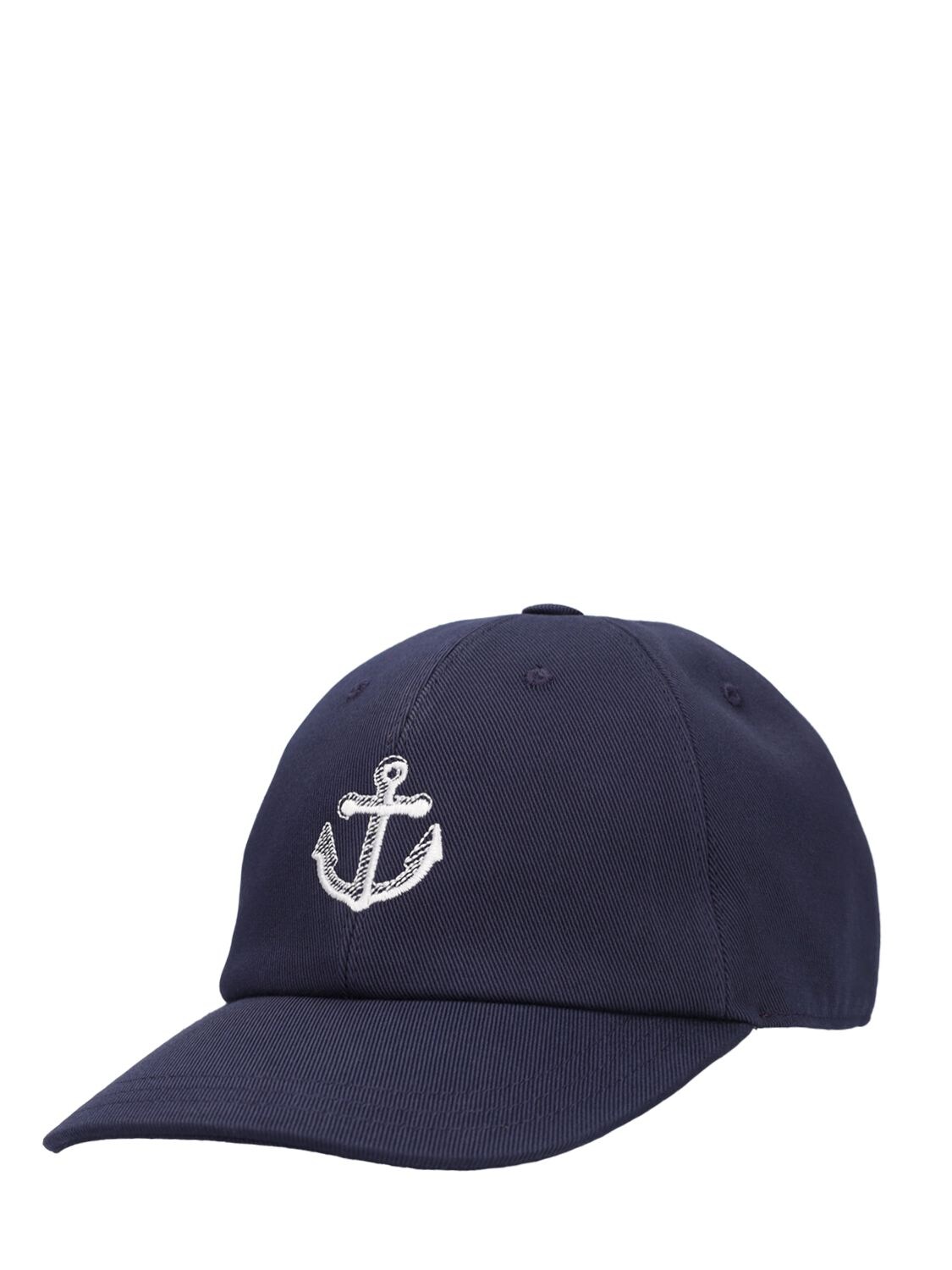 Embroidered Logo Cotton Baseball Hat In Navy