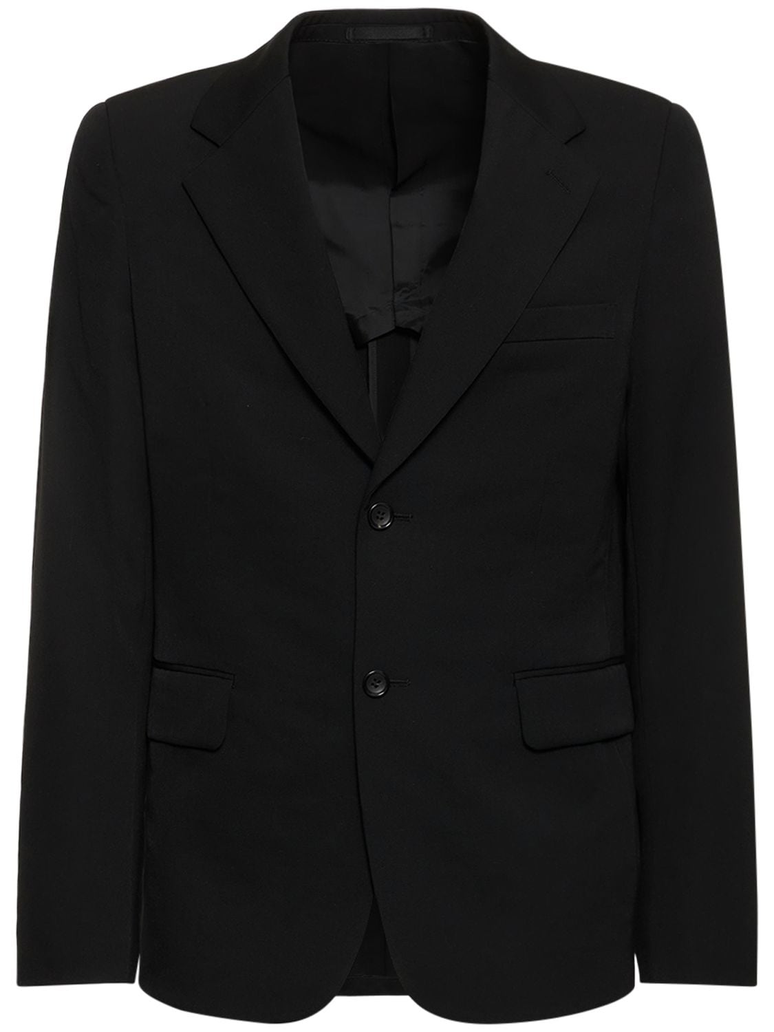 Solid Wide Fit Wool Blazer – MEN > CLOTHING > JACKETS
