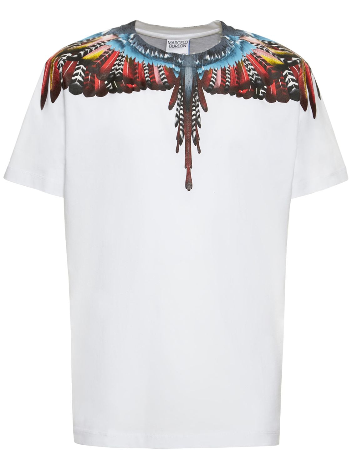 Marcelo Burlon County Of Milan Grizzly Wings Cotton Jersey T-shirt In White,multi