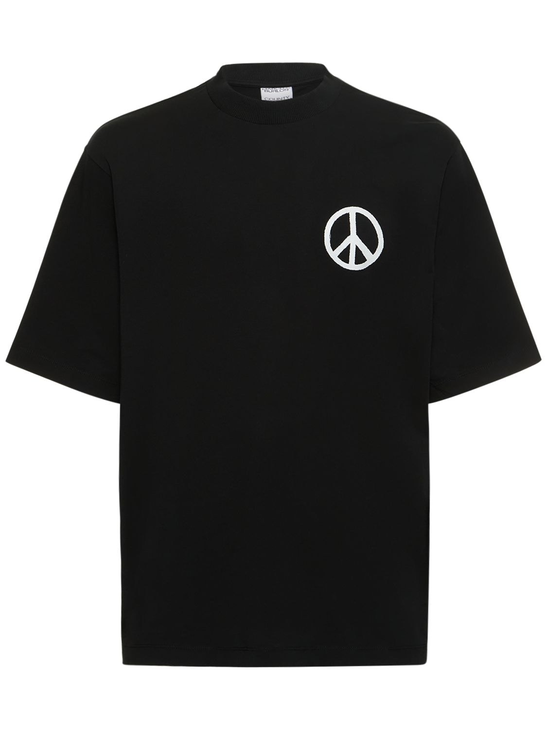 MARCELO BURLON COUNTY OF MILAN PEACE PRINT COTTON JERSEY T-SHIRT