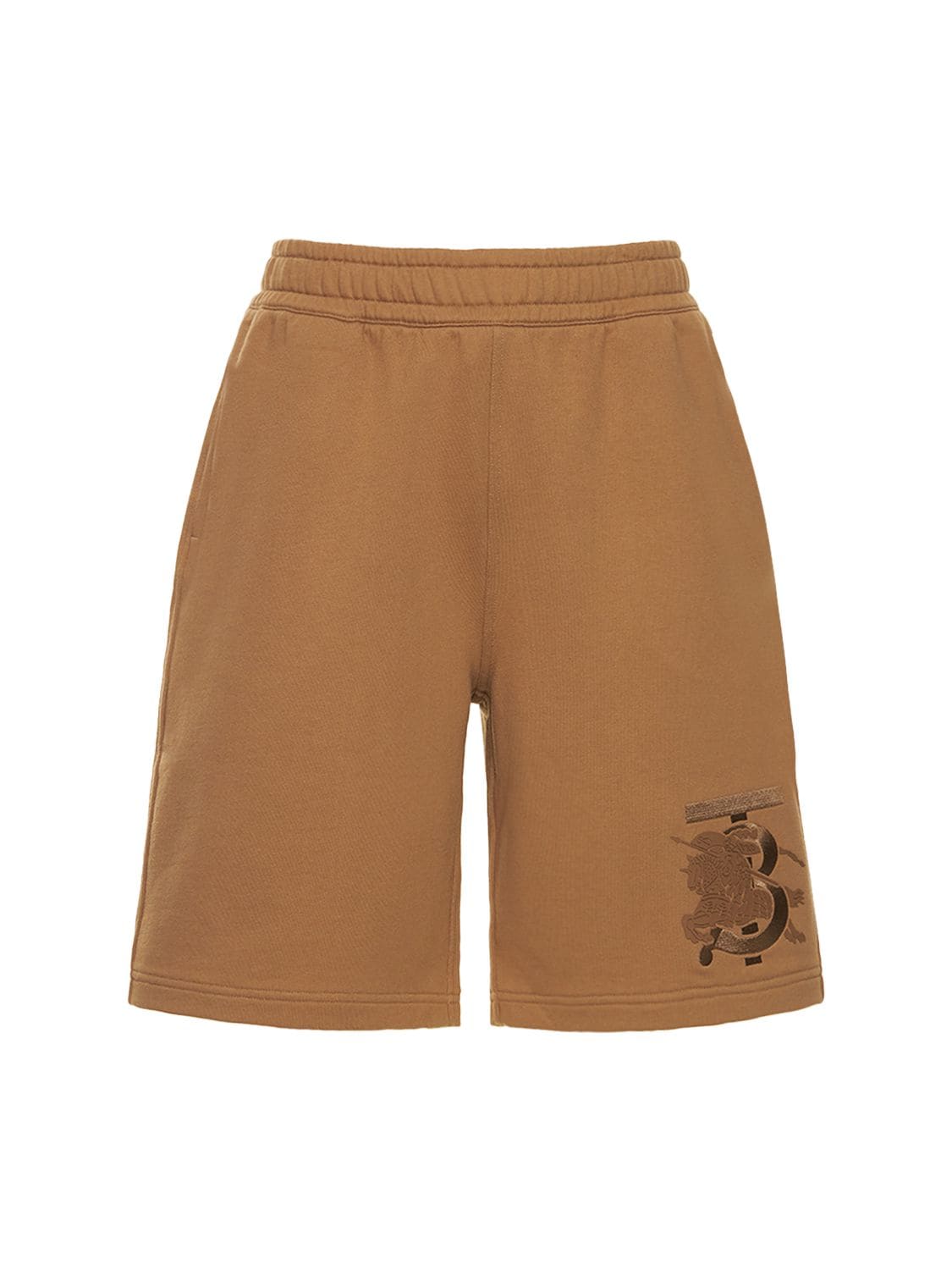 Burberry Tyler Logo Cotton Shorts In Camel