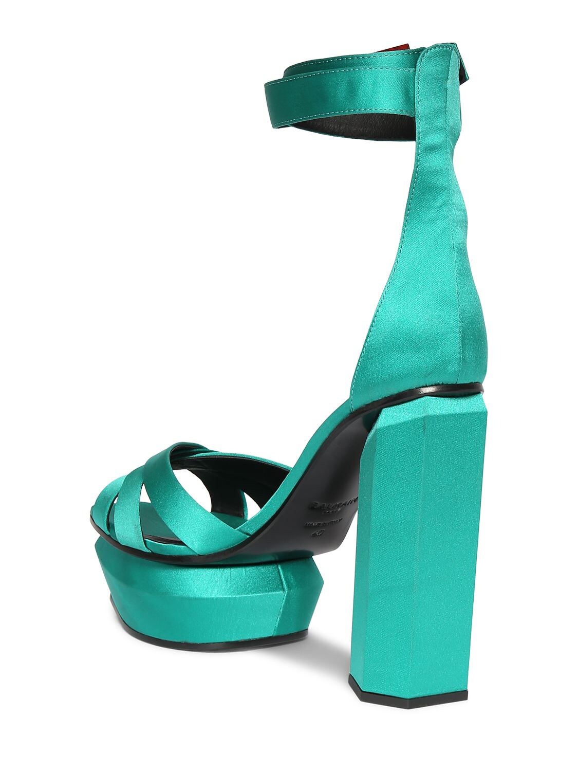 Shop Balmain 95mm Ava Platform Poly Sandals In Green