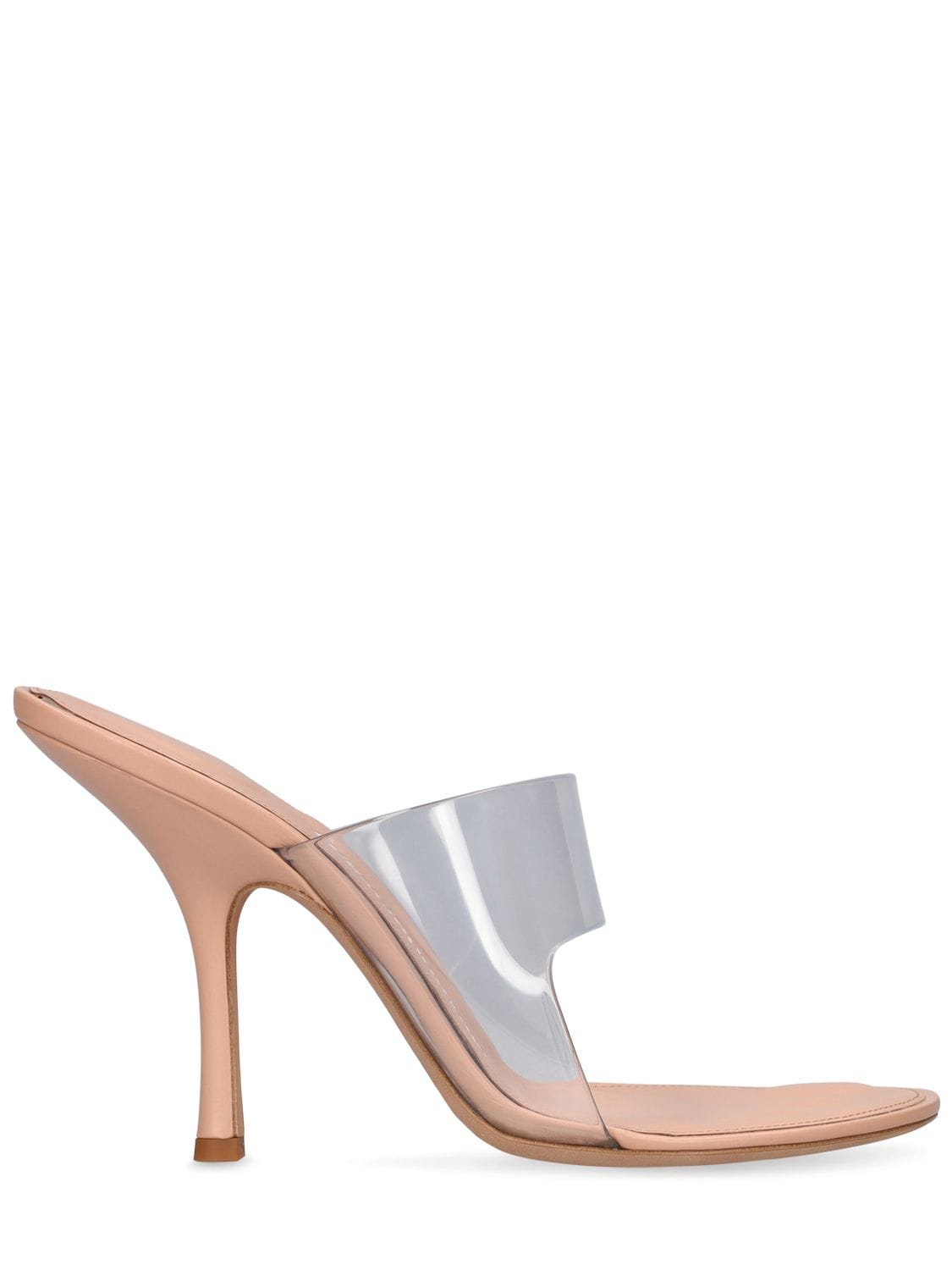 105mm Nude Pvc High Heel Sandals – WOMEN > SHOES > MULES