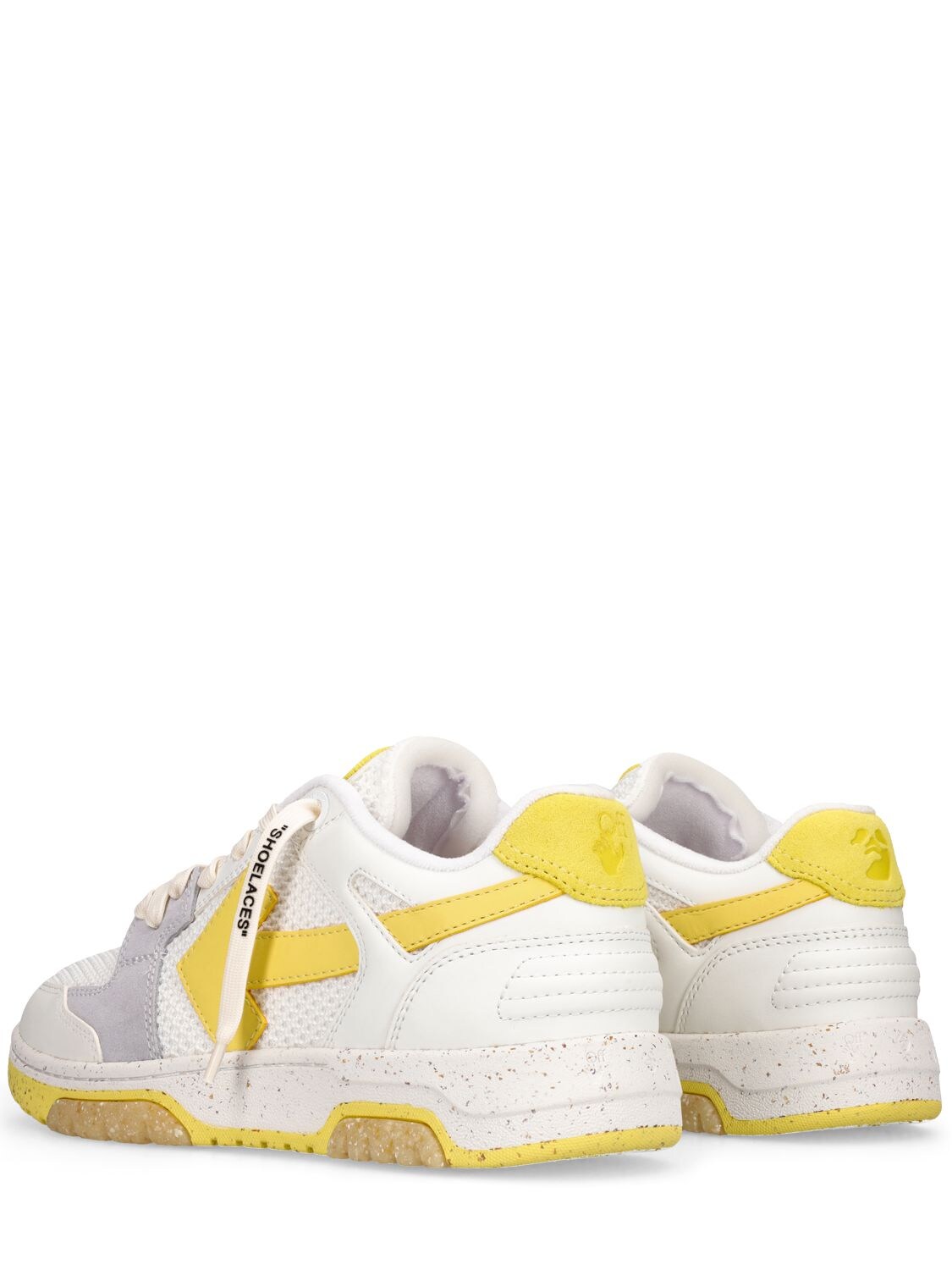 Shop Off-white 30mm Slim Out Of Office Leather Sneakers In White,yellow