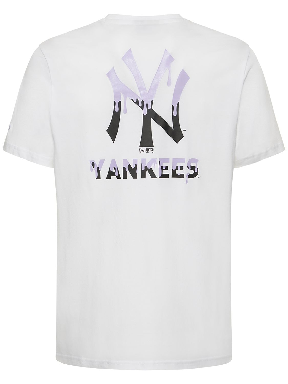 New Era Ny Yankees Drip Logo Cotton T-shirt In White