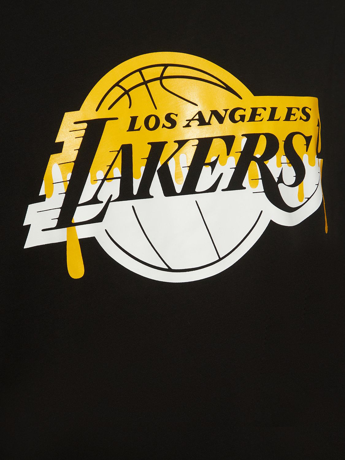 New Era La Lakers Drip Logo Cotton T-shirt In Black | ModeSens