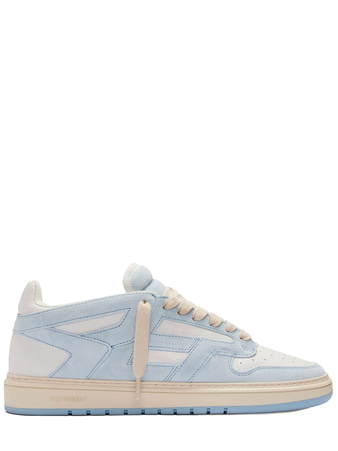 Shop Represent Reptor Low Leather Sneakers In Light Blue