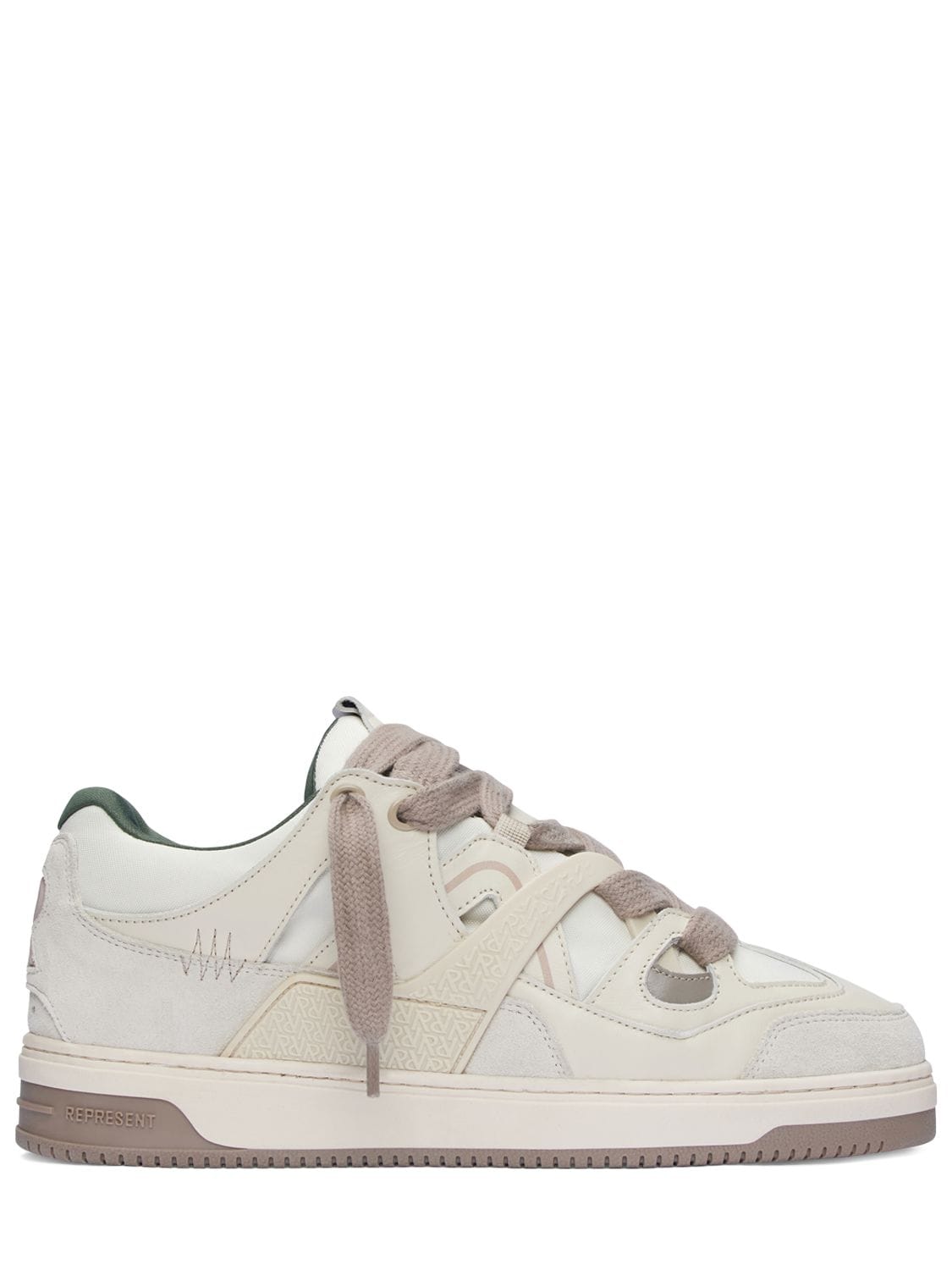 Shop Represent Bully Leather Sneakers In Buttercream