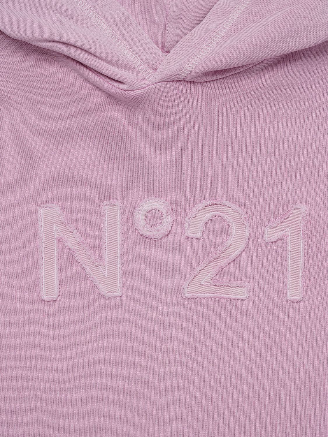 Shop N°21 Cotton Hoodie W/ Logo Patch In Pink