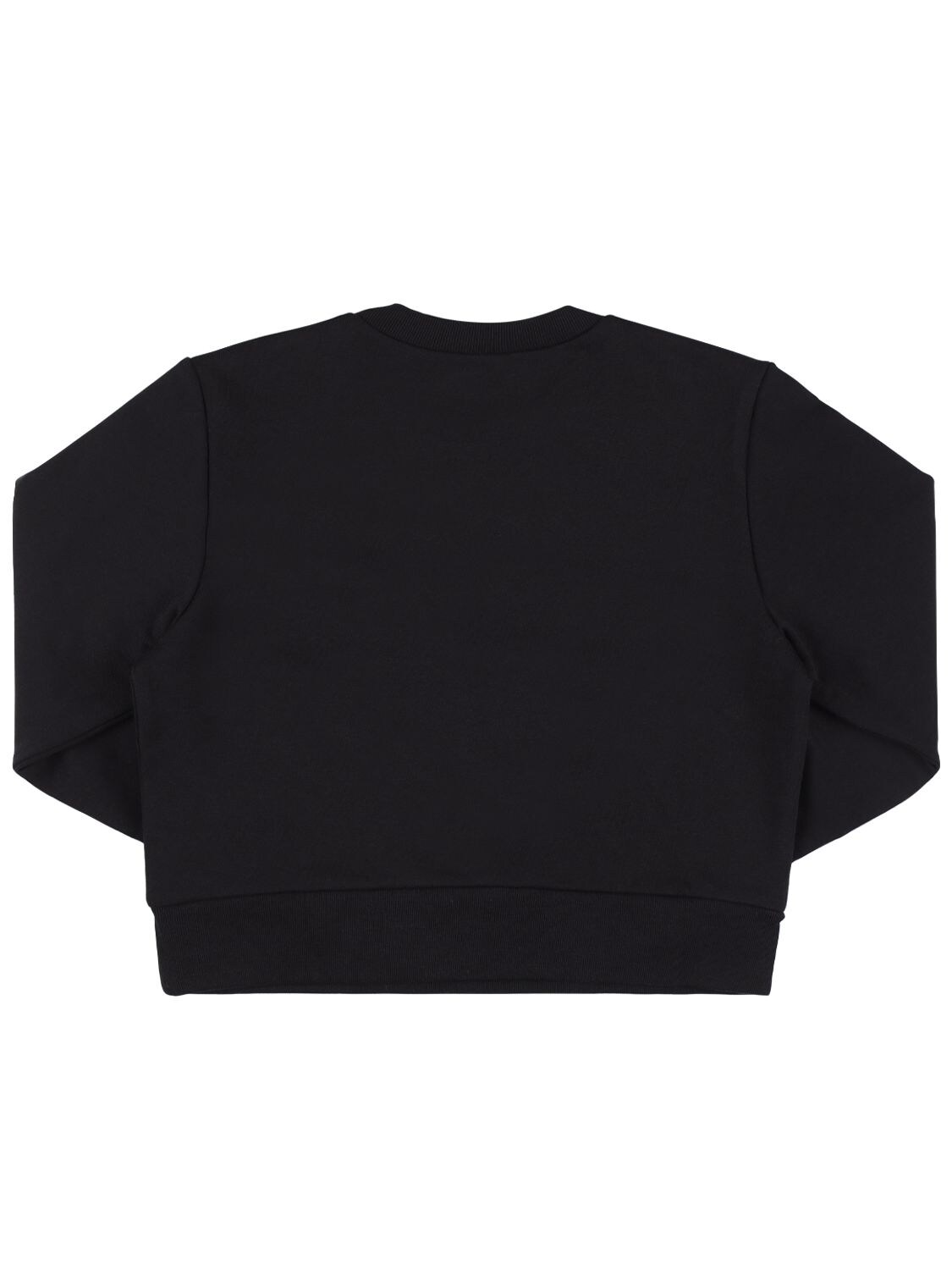 Shop N°21 Printed Cotton Crop Sweatshirt In Black