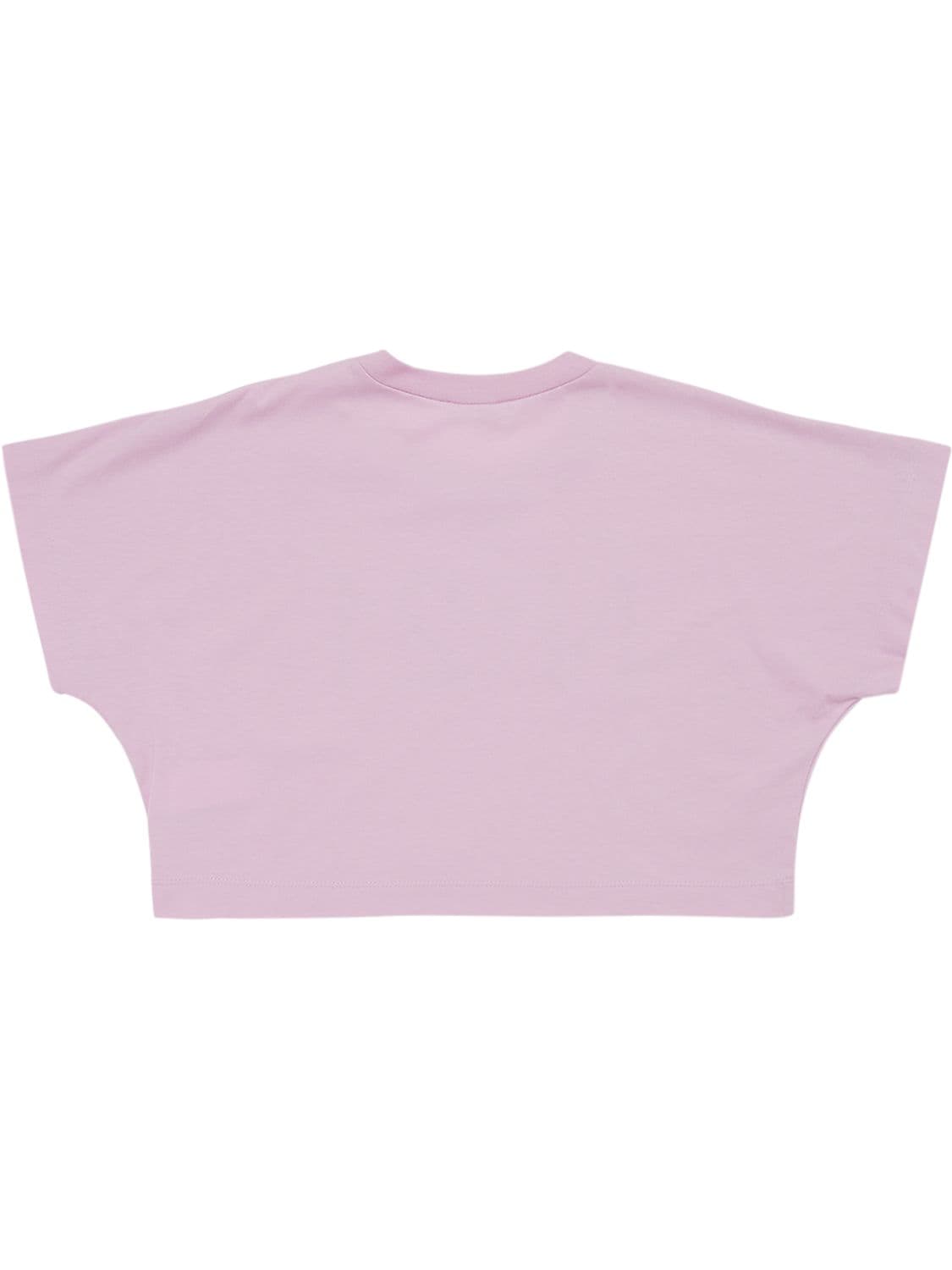 Shop N°21 Logo Print Jersey Cropped T-shirt In Pink