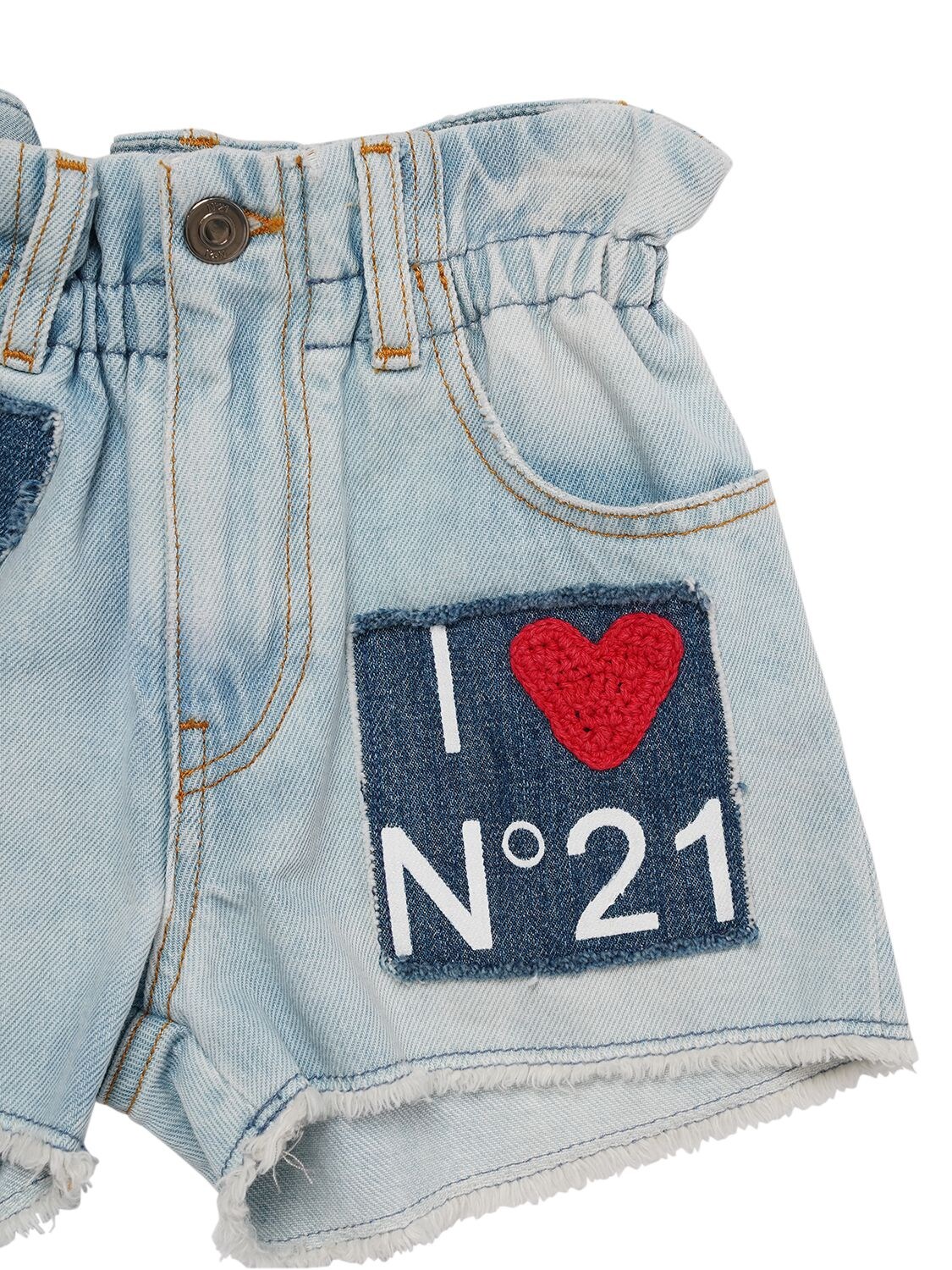 Shop N°21 Cotton Denim Jeans W/ Logo Patch