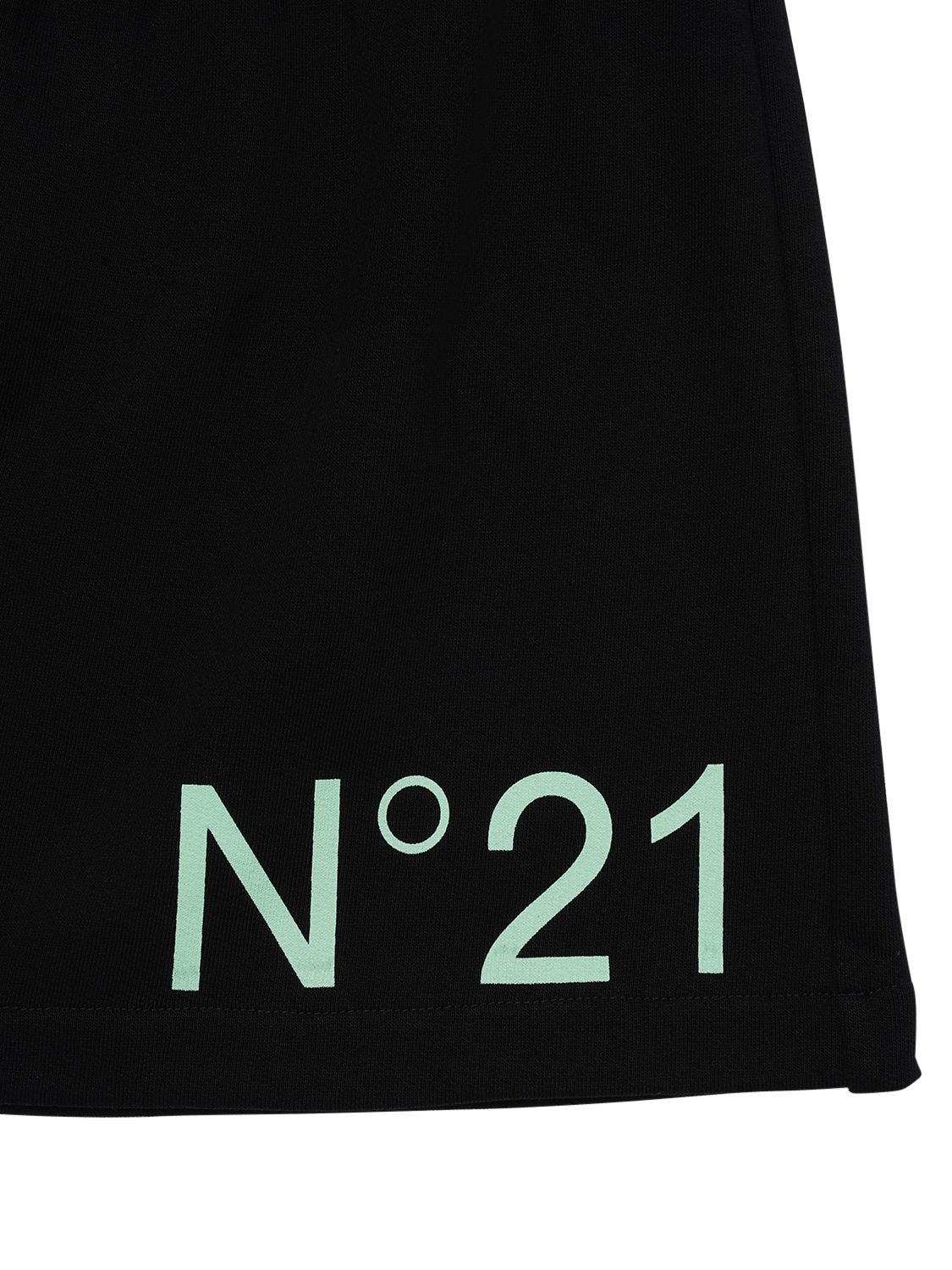 Shop N°21 Printed Logo Cotton Sweat Skirt In Black
