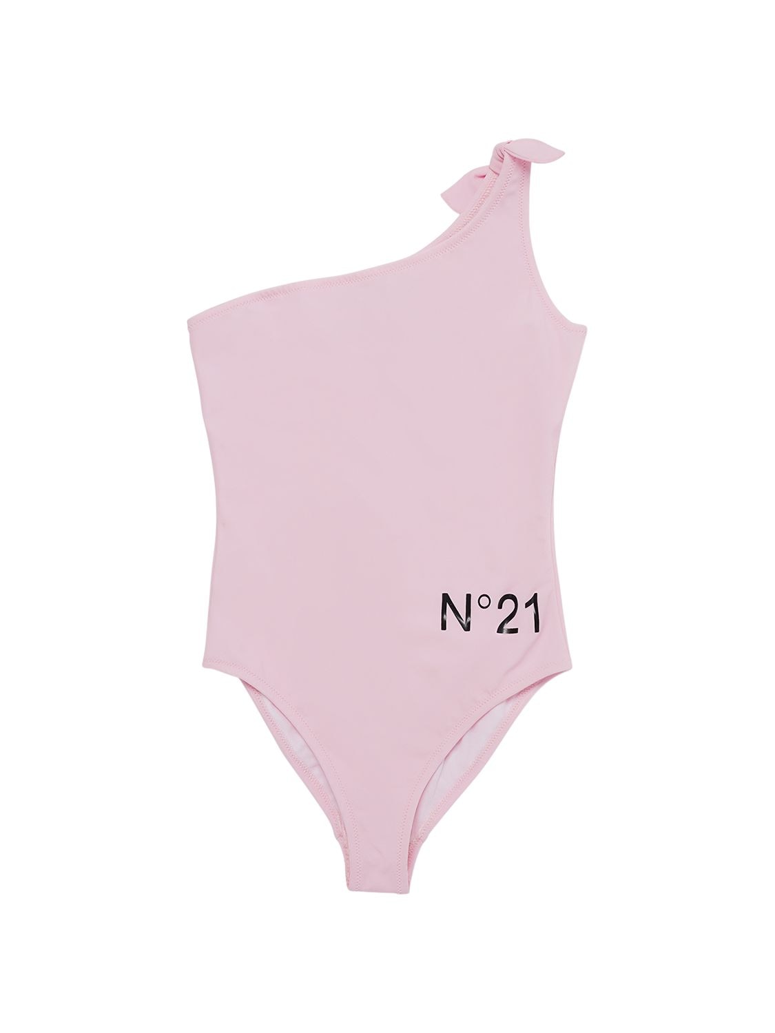 Shop N°21 Logo Print Lycra One Piece Swimsuit In Pink