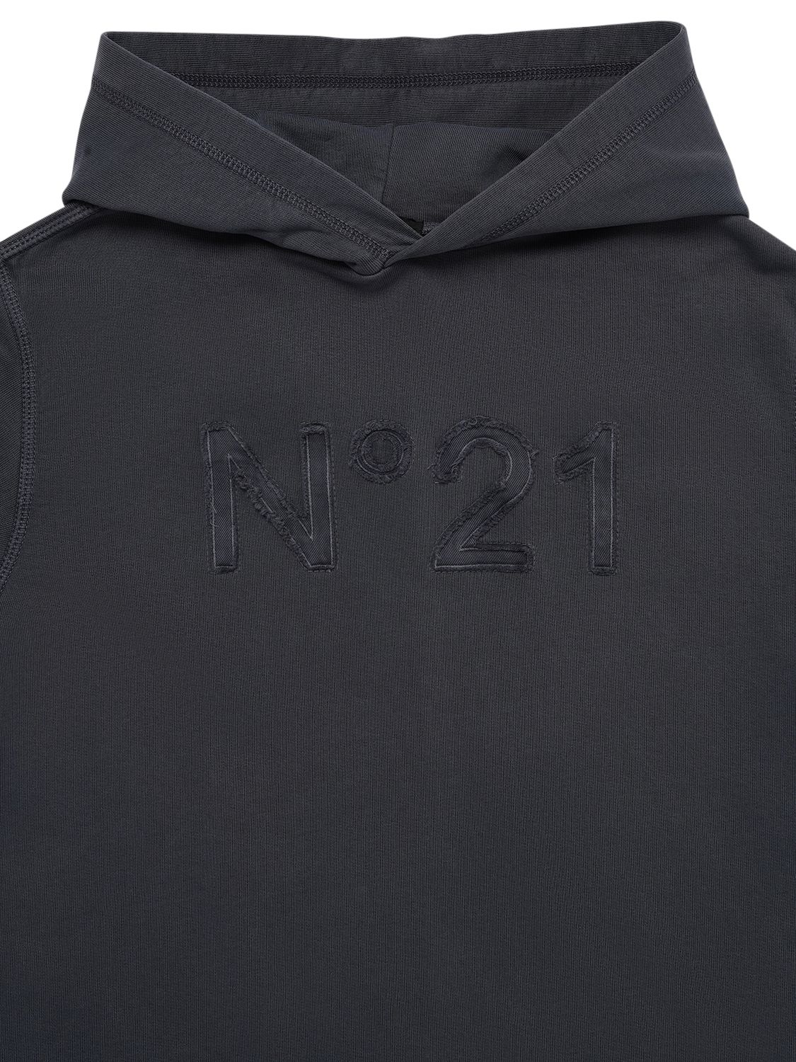 Shop N°21 Cotton Hoodie W/ Logo Patch In Dark Grey