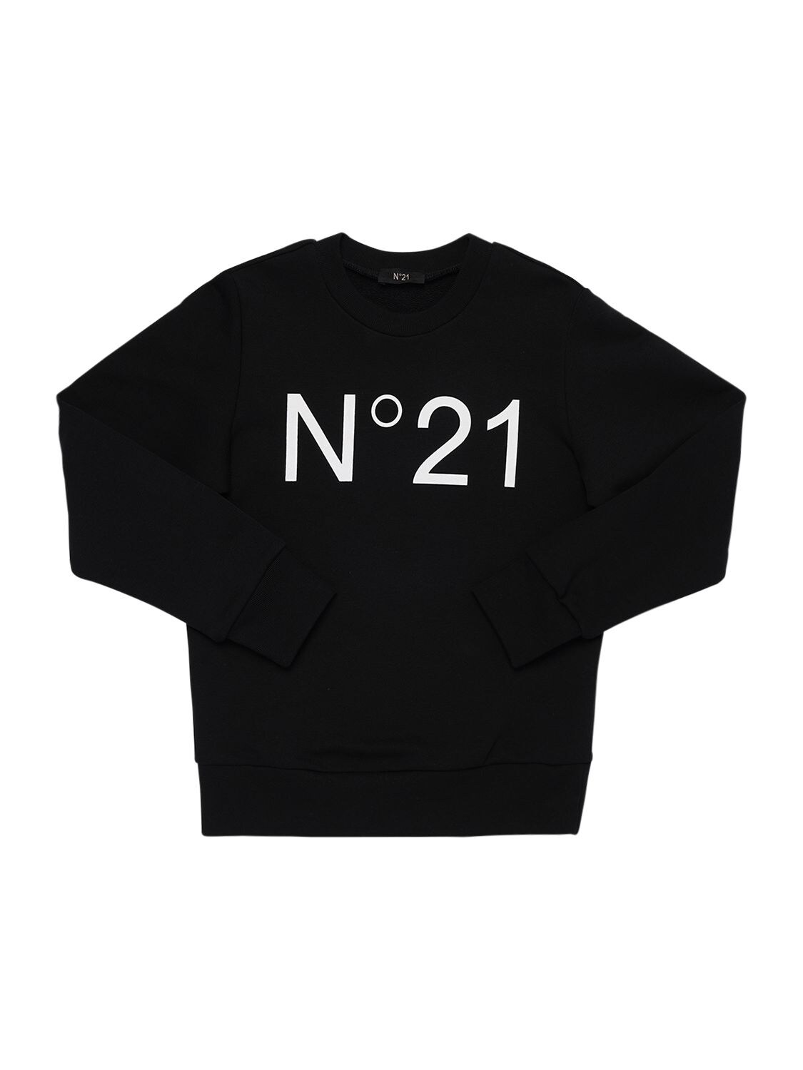 N°21 Kids' Logo Printed Cotton Sweatshirt In Black